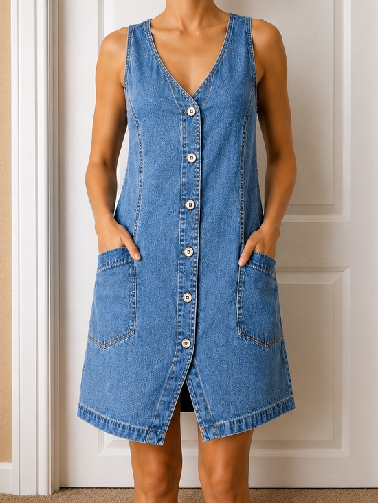 Dresses & Skirts - AMERICAN EAGLE DENIM JUMPER DRESS
